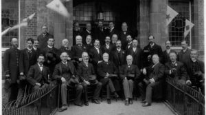 Opening day, Brentford Library , 9 May 1904, Andrew Carnegie is 4th from left in the front row with Thomas Layton to his left
